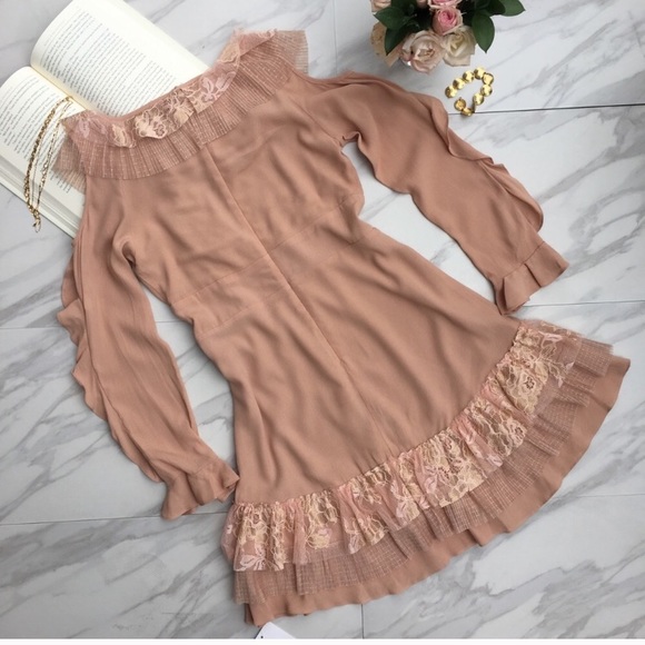 For Love and Lemons Mini Dress in Blush/Nude - Picture 2 of 8